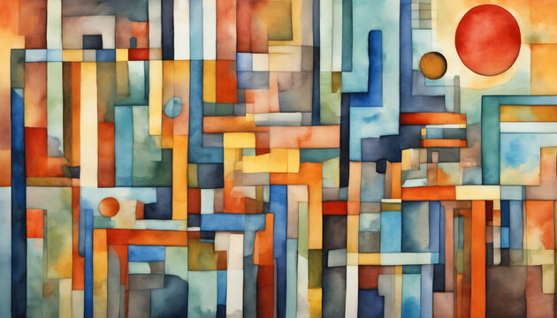 Abstract Watercolor Geometric Complexity