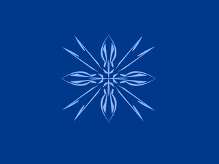 christmas snowflake on a blue background