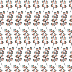 Vector seamless pattern flowers, plants.