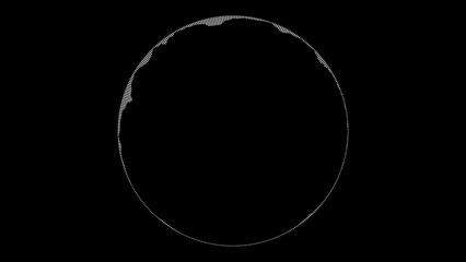 Modern luminous preloader, white circular progress loading bar. 3D animation.