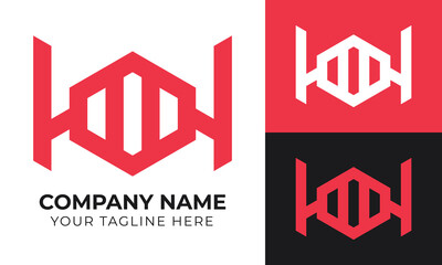 Creative modern minimal monogram abstract business logo design template