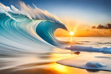 sunset over the ocean