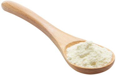 Wooden spoon filled with milk powder - 650124460