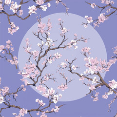 image of a minimalist pattern inspired by almond flowers