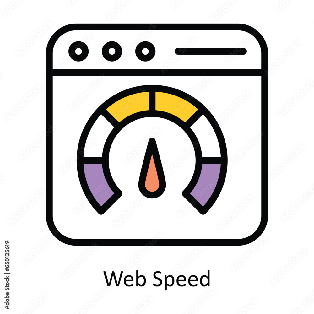 Aufkleber web speed vector fill outline icon illustration. eps 10 file.