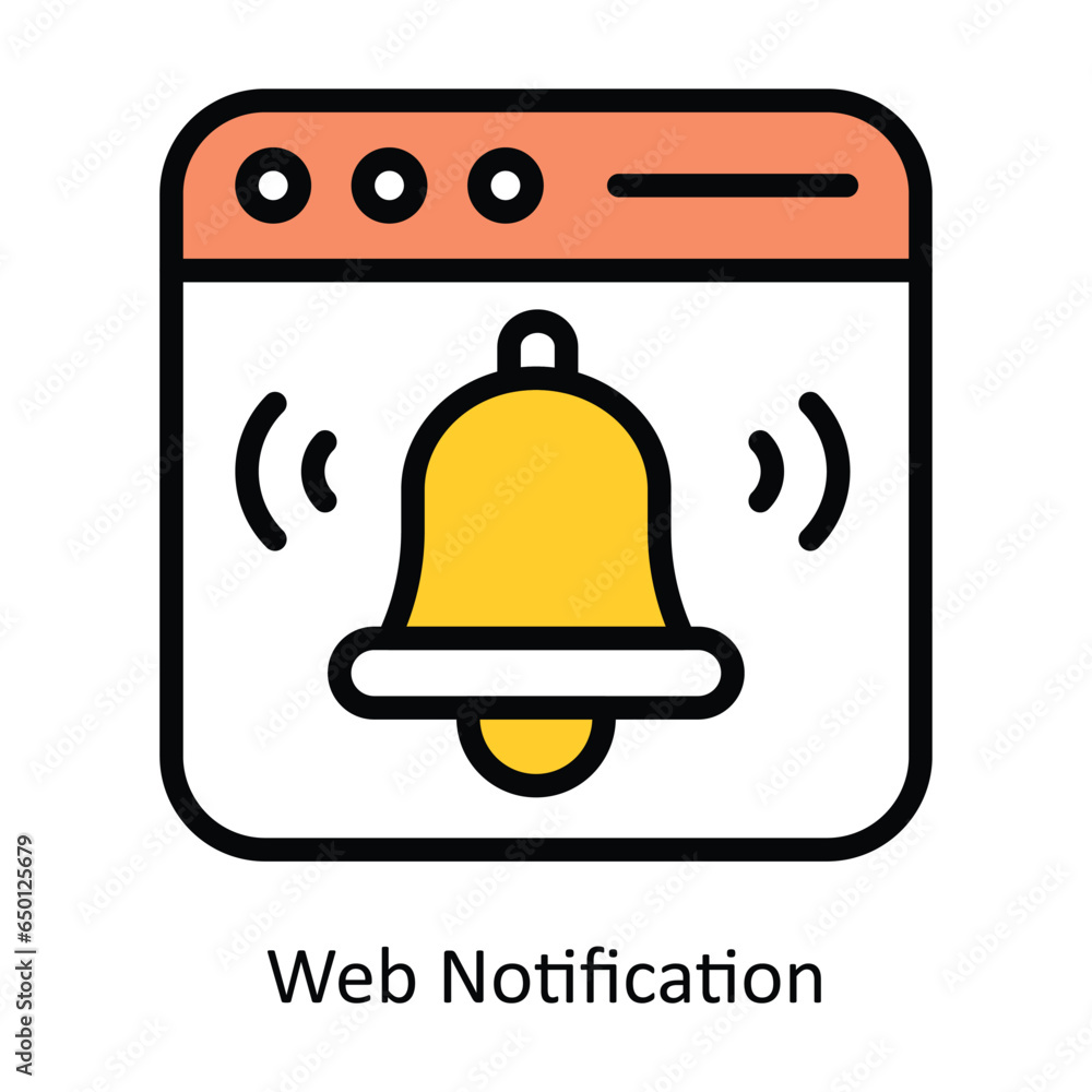 Aufkleber web notification vector fill outline icon illustration. eps 10 file.