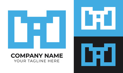 Creative modern minimal abstract monogram initial letter h logo design template