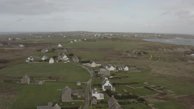 Following countryside road in Oueesant/Ushant, Bretagne, France.