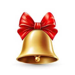 3d style bell decoration on white background