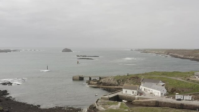 Aerial view of Lampaul, Ouessant, Bretagne