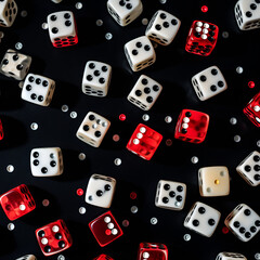dice  black background,game,white,chance,luck,cube,AI generated	
