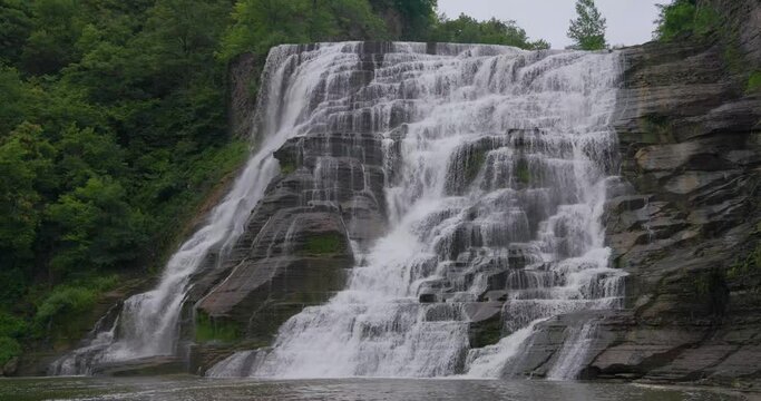 Ithaca cascading falls in Ithaca, New York, USA