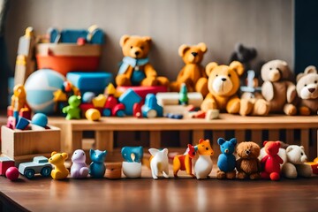 Obraz na płótnie Canvas teddy bear with toys