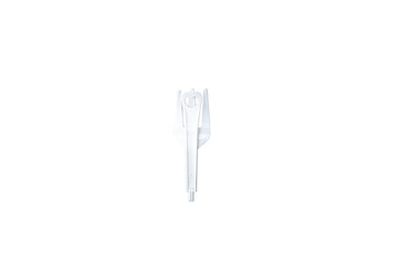 Top view of Folding plastic fork on transparent background