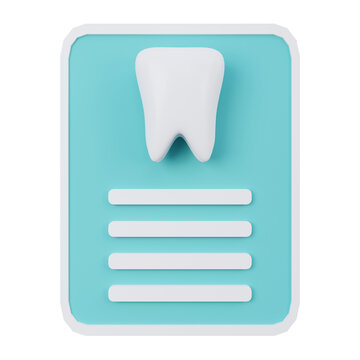 Dental Report 3D Icon Illustration