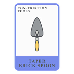 Taper Brick Spoon Construction Customizable Playing Name Card