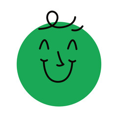 Obraz premium Happy Emoticon, face expressing joy and happiness, cartoon style. Trendy modern vector illustration isolated on white background, hand drawn, flat design