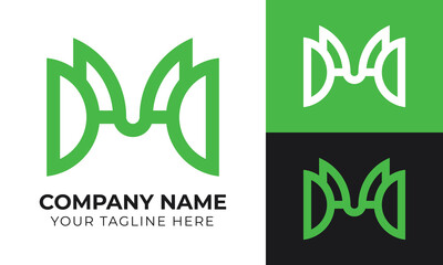 Creative modern minimal abstract monogram initial letter dmd logo design template