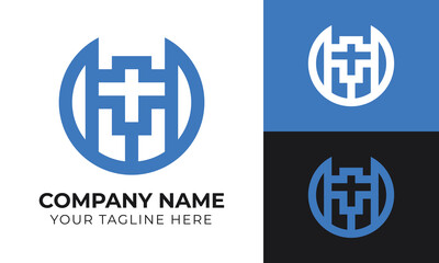 Obraz premium Modern minimal monogram abstract logo design template for your company