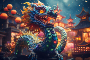 Fototapeta premium Carnival Chinese New Year dragon