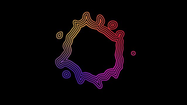 colorful contour animation of fluid, liquid abstract animation, blob animation outline (Transparent)