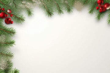 Naklejka na ściany i meble White empty blank mockup with christmas decorations.
