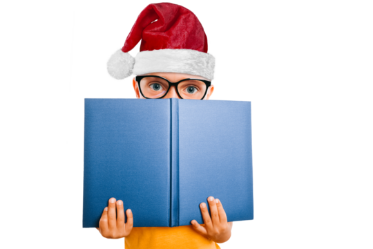 a a child reads a book against a png backgrounds