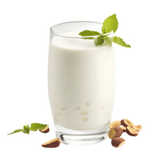 Lassi Yogurt Drink Isolated on White Background
