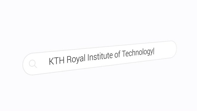 Typing KTH Royal Institute of Technology on the Search Box
