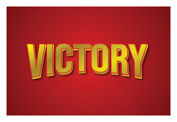 Victory text effect template design with 3d style use for business brand and logo editable text
