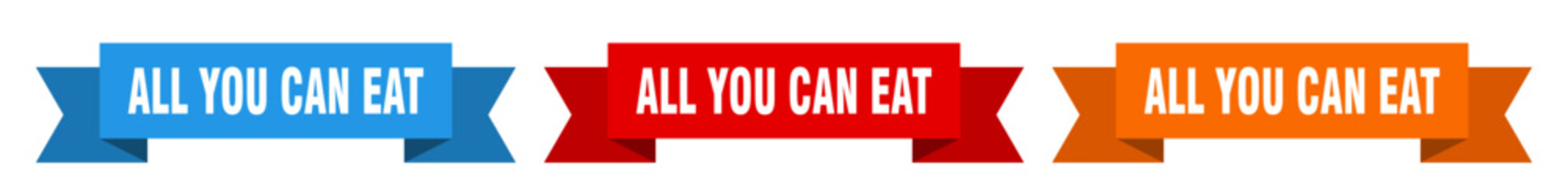 all you can eat ribbon. all you can eat isolated paper sign. banner