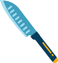 santoku knife flat vector illustration