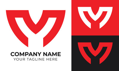 Creative modern minimal abstract monogram initial letter m logo design template