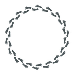 footprint art drawn round frame