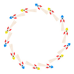 rocket, startup art drawn round frame