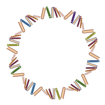 openned book art drawn round frame