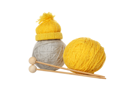 PNG, Cozy hobby - knitting, isolated on white background