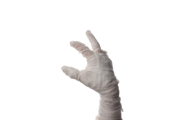 PNG, Hand in white bandage, isolated on white background