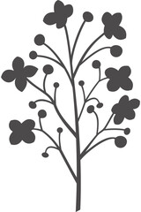 Wildblume, Blume, Silhouette mit transparentem Hintergrund 