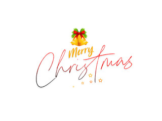 Merry Christmas handwritten vector lettering on white background