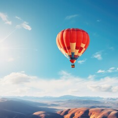 Hot air balloon in the sky, AI generated Image