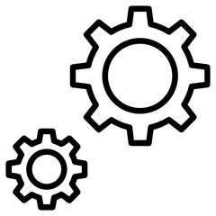 Gear setting symbol icon vector image. Illustration of the industrial wheel mechine mechanism design image