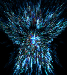 Fototapeta premium plasma electric blue discharge on a black space