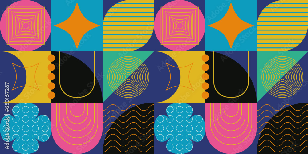 Aufkleber colorful geometric background in retro style. vector illustration of a background with geometric sha