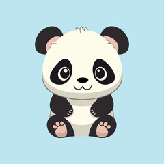 Panda on a blue background. Vector illustration