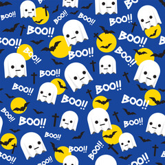 Ghost pattern, Halloween festival, seamless image, creative printing, fabric screening,
  Illustrations, designs or background images of any kind.
Vector work type