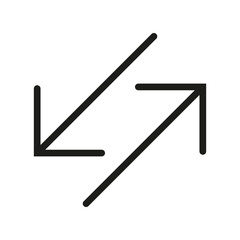 Diagonal left right arrow flat vector icon, diagonal left right arrow icon isolated on white background.