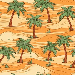 Modèle de fond de palmiers et de sable