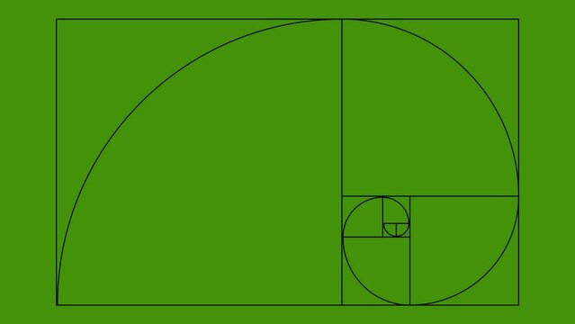2D Flat Animation Of Spiral Fibonacci Sequence.