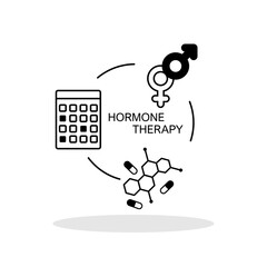 Hormonal therapy icon in flat style. Hormone pills symbol for your web site design, logo, app, UI Vector EPS 10.